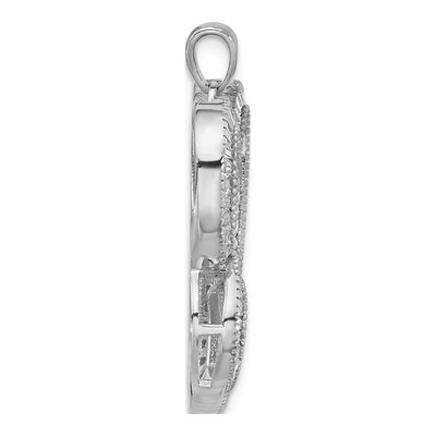 Sterling Silver CZ Intertwined Hearts Pendant – view 3