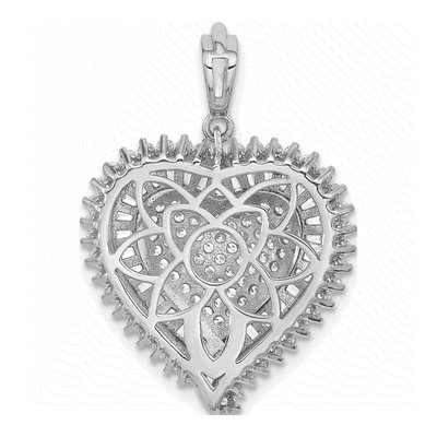 Sterling Silver CZ Heart Pendant – view 4