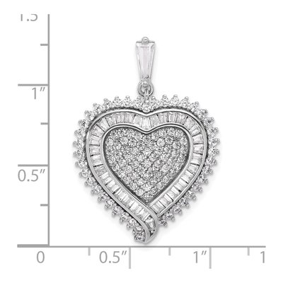 Sterling Silver CZ Heart Pendant – view 5