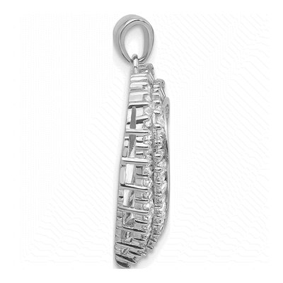 Sterling Silver CZ Heart Pendant – view 3