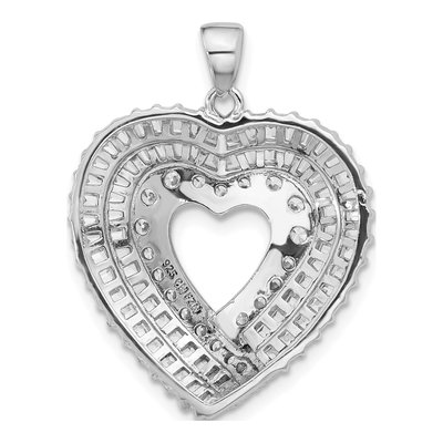 Sterling Silver CZ Heart Pendant – view 4