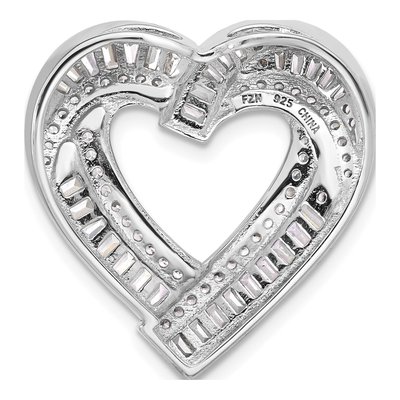 Sterling Silver CZ Heart Slide Pendant – view 4