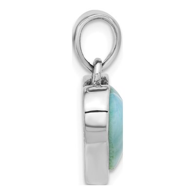 Sterling Silver Larimar Heart Pendant – view 3