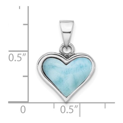 Sterling Silver Larimar Heart Pendant – view 5