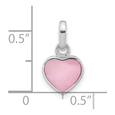 Sterling Silver Mother of Pearl Heart Pendant – view 4