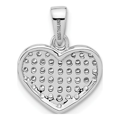 Sterling Silver CZ Pave Heart Pendant – view 4