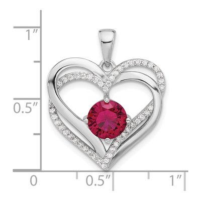Sterling Silver CZ Double Heart Pendant – view 5