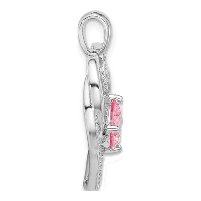 Sterling Silver CZ Double Heart Pendant – view 3