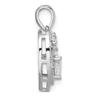 Sterling Silver CZ Heart Pendant – view 3