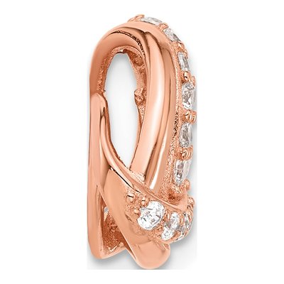 Rose Gold-Plated Sterling Silver CZ Knot Slide Pendant – view 2