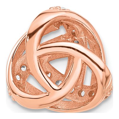 Rose Gold-Plated Sterling Silver CZ Knot Slide Pendant – view 3
