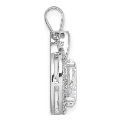Sterling Silver CZ Apple Pendant – view 3