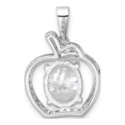 Sterling Silver CZ Apple Pendant – view 4