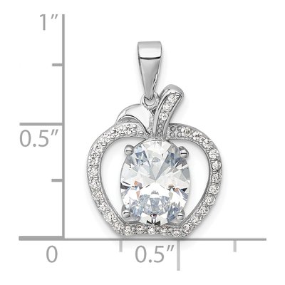 Sterling Silver CZ Apple Pendant – view 5