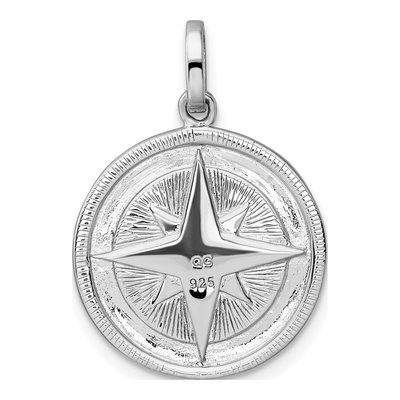 Sterling Silver CZ Compass Pendant – view 4