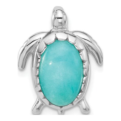 Sterling Silver Turquoise Turtle Slide Pendant