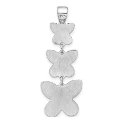 Sterling Silver Beaded Butterfly Pendant – view 3