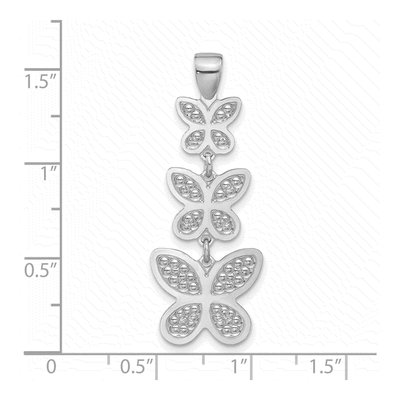Sterling Silver Beaded Butterfly Pendant – view 4