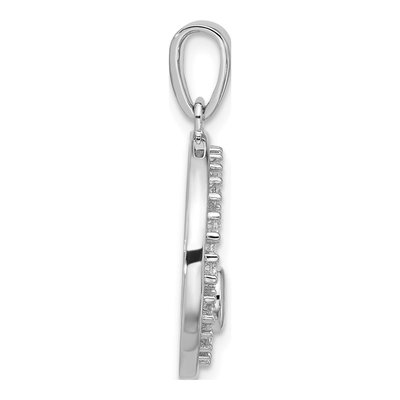 Sterling Silver CZ Circle Pendant – view 2