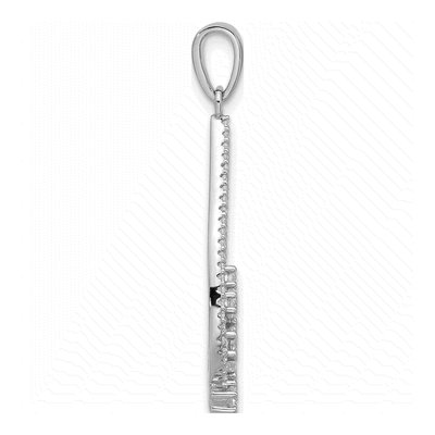 Sterling Silver CZ Fancy Drop Pendant – view 3