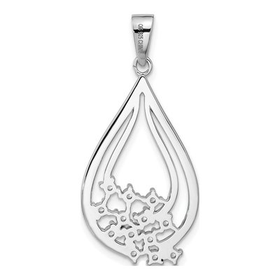Sterling Silver CZ Fancy Drop Pendant – view 4