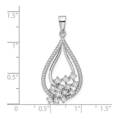Sterling Silver CZ Fancy Drop Pendant – view 5
