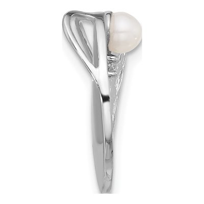 Sterling Silver Freshwater Cultured Pearl Hammered Slide Pendant – view 2
