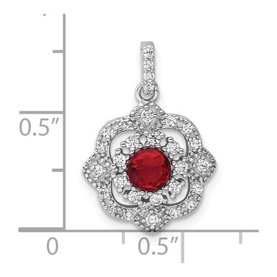 Sterling Silver CZ Vintage Pendant – view 5
