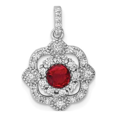 Sterling Silver CZ Vintage Pendant