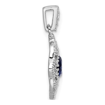 Sterling Silver CZ Glass Vintage Pendant – view 3