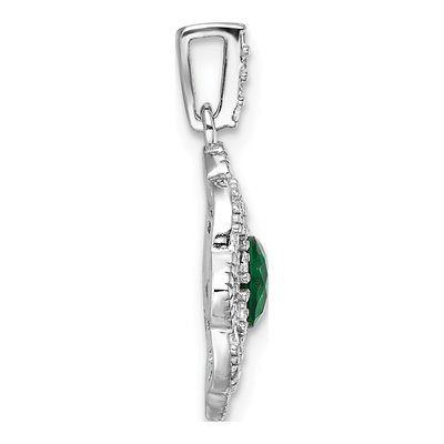 Sterling Silver CZ Glass Vintage Pendant – view 3