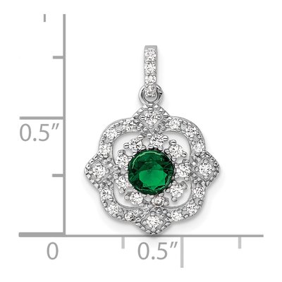 Sterling Silver CZ Glass Vintage Pendant – view 5