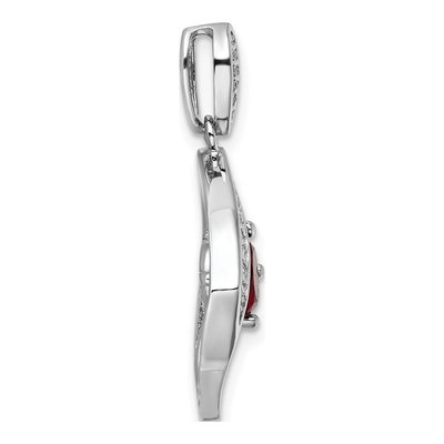 Sterling Silver CZ Glass Square Pendant – view 3