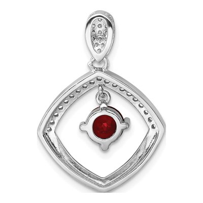 Sterling Silver CZ Glass Square Pendant – view 4