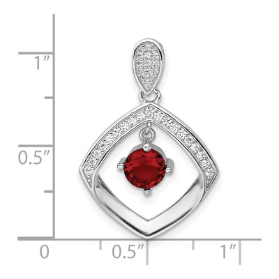 Sterling Silver CZ Glass Square Pendant – view 5