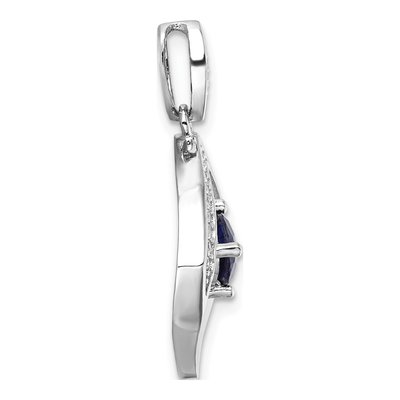 Sterling Silver CZ Glass Square Pendant – view 3