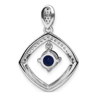 Sterling Silver CZ Glass Square Pendant – view 4