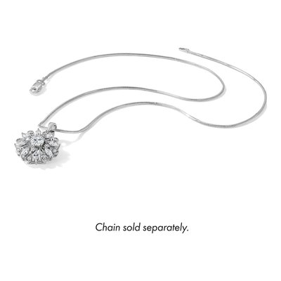 Sterling Silver CZ Floral Pendant – view 6