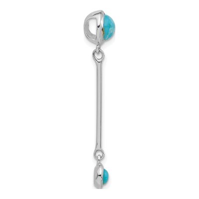 Sterling Silver Turquoise Drop Slide Pendant – view 3