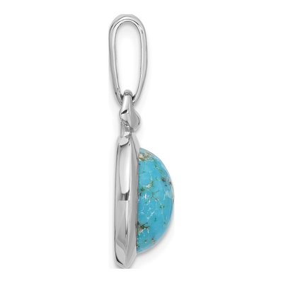Sterling Silver Turquoise Oval Pendant – view 2