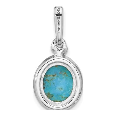 Sterling Silver Turquoise Oval Pendant – view 3