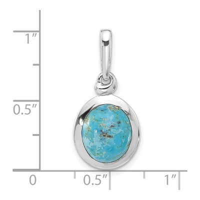 Sterling Silver Turquoise Oval Pendant – view 4