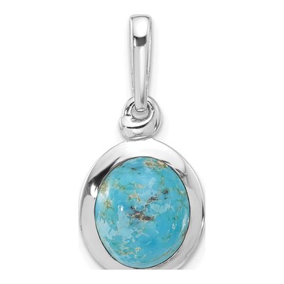 Sterling Silver Turquoise Oval Pendant