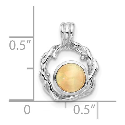 Sterling Silver Opal Natural Round Pendant – view 5