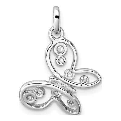 Sterling Silver CZ Butterfly Pendant – view 4