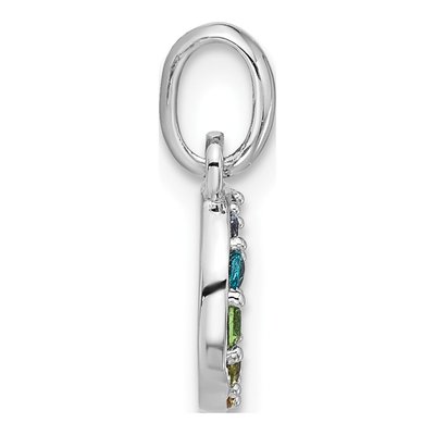 Sterling Silver Crystal Girls' Rainbow Moon Pendant – view 3