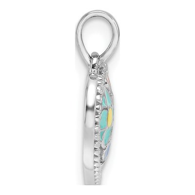 Sterling Silver Girls' Enamel Heart Pendant – view 3