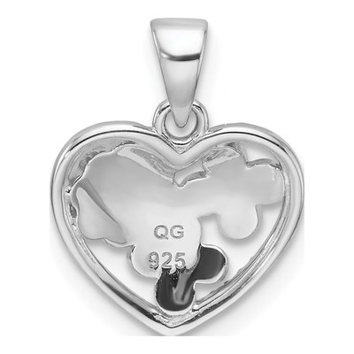 Sterling Silver Girls' Enamel Heart Pendant – view 4