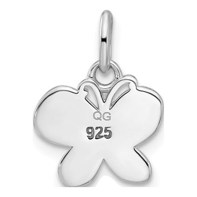 Sterling Silver Girls' Enamel Butterfly Pendant – view 4
