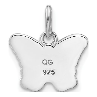 Sterling Silver Girls' Enamel Butterfly Pendant – view 4